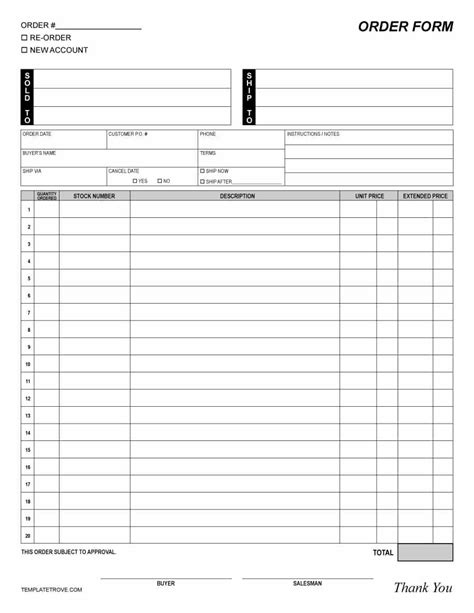 order form templates work order change order