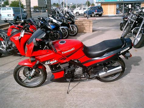 It rashed the left exhaust can. Buy 2002 Kawasaki NINJA 500R Sportbike on 2040motos