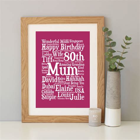 Looking for fabulous 80th birthday gift ideas? personalised 80th birthday word art gift by hope and love ...