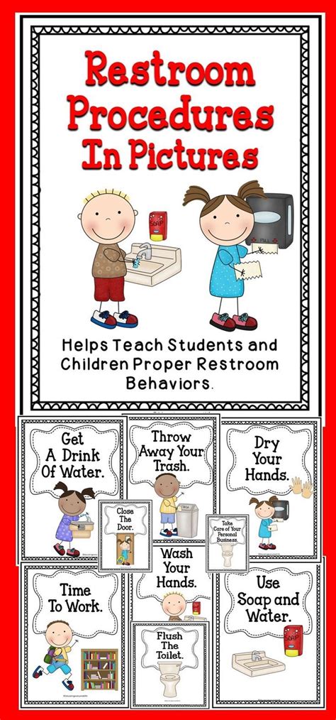 Restroom Procedures Education Poster Teaching Help Teaching