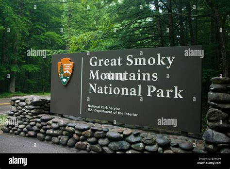 National Park Service Welcome Sign To Great Smoky Mountains National