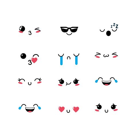 Premium Vector Set Kawaii Emoji Emotion Design Icon
