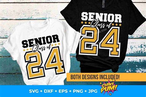 Senior Class Of 2024 SVG Graduation Black White T Shirt Design SVG