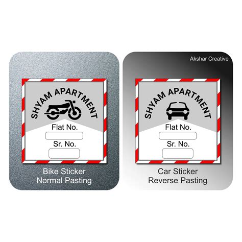 Vehicle Parking Stickers For Society And Apartments Round Shape