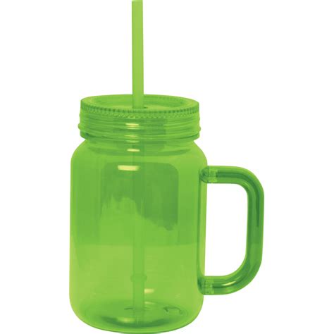 Plastic Mason Jar With Handle 20 Oz Logo Drinkware And Barware