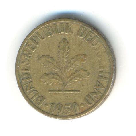 Germany 10 Pfennig 1950 G Vintage Coin Codersc1566 Rare Coins