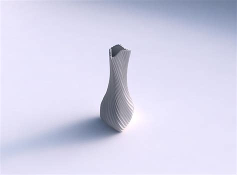 Vase Twist Puffy Triangle With Bent Extruded Lines 3 3d Model 3d Printable Cgtrader