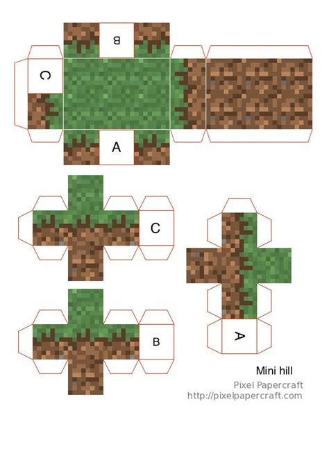 Papercraft Ultimate Mini Hill Paper Crafts Minecraft Printables
