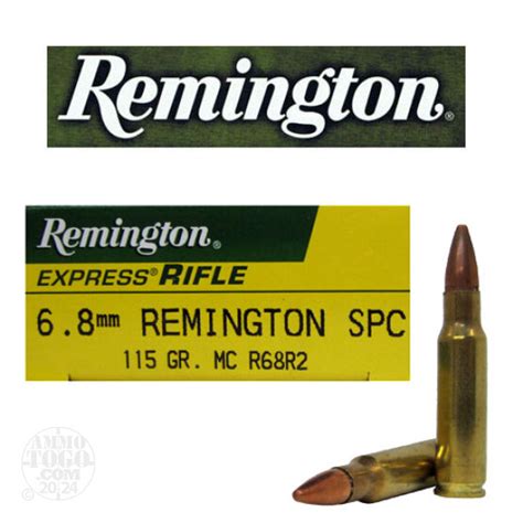 68 Spc Ammo 20 Rounds Of 115 Grain Full Metal Jacket Fmj By Remington