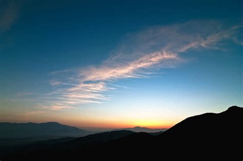Mountains Sunset Horizon Sky Clouds California Hd Wallpaper Peakpx
