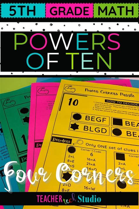 Powers Of Ten 5th Grade Math Printable Four Corners Performance Task