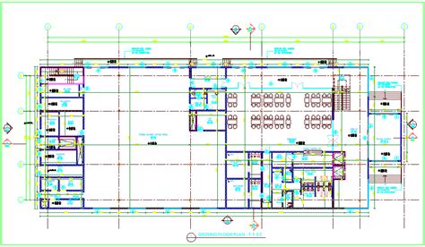 Ground Floor Plan Design View For Government Building Dwg File Cadbull
