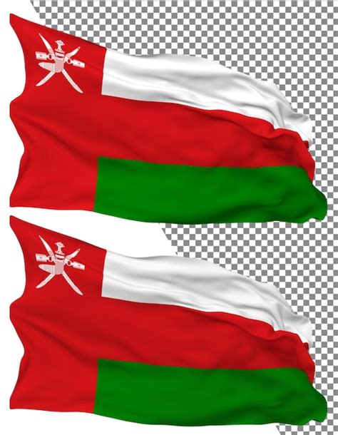 Premium Psd Oman Flag Wave Isolated Plain Bump Texture Transparent