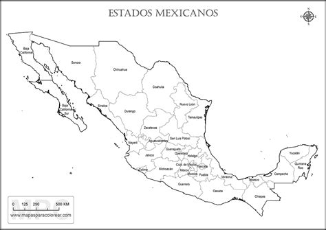 Mapas de México para colorear