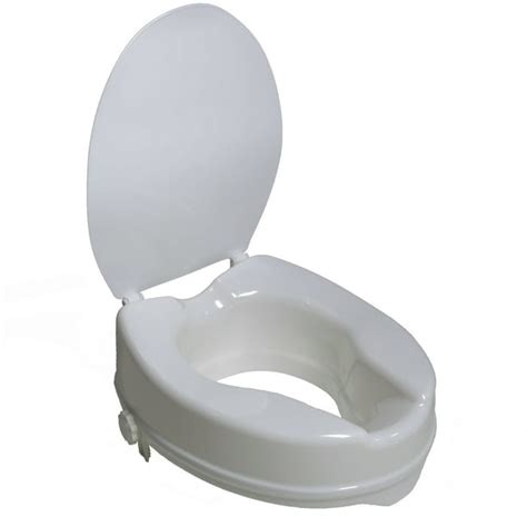 Pcp Toilet Seat Riser With Lid Lightweight Molded Construction White
