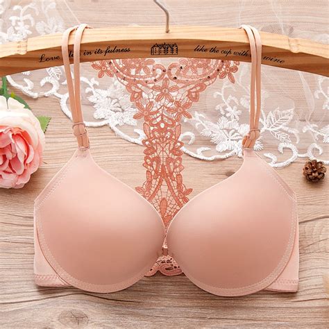 sexy bras women front closure wireless one piece lingerie push up gather seamless underwear y