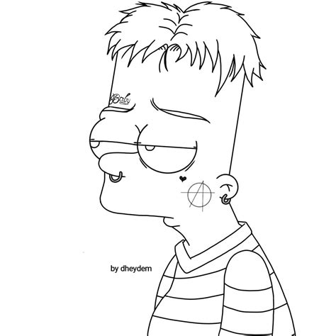 Lil Peep Bart Simpson Cry Baby By Dheydem © Em 2019 Desenhos