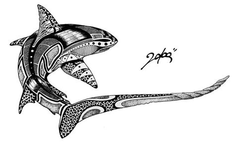 Thresher Shark By Mrblcvk On Deviantart Shark Tattoos Tribal Shark