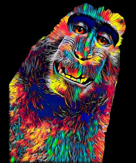 Funny Looking Monkey Party Design Digital Art By Super Katillz Fine
