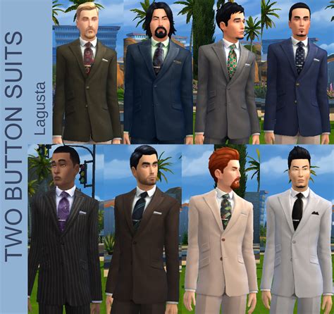 8 Two Button Suits By Lagusta At Mod The Sims Sims 4 Updates