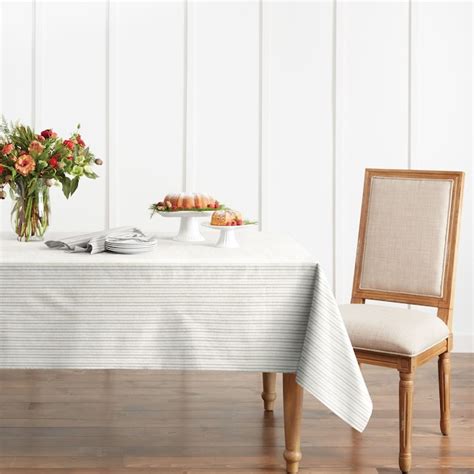 Martha Stewart Beigebrown Cotton Rectangle Tablecloth In The Serveware