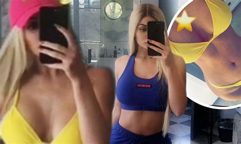 Kylie Jenner Flaunts Bust In Yellow Bikini Daily Mail Online