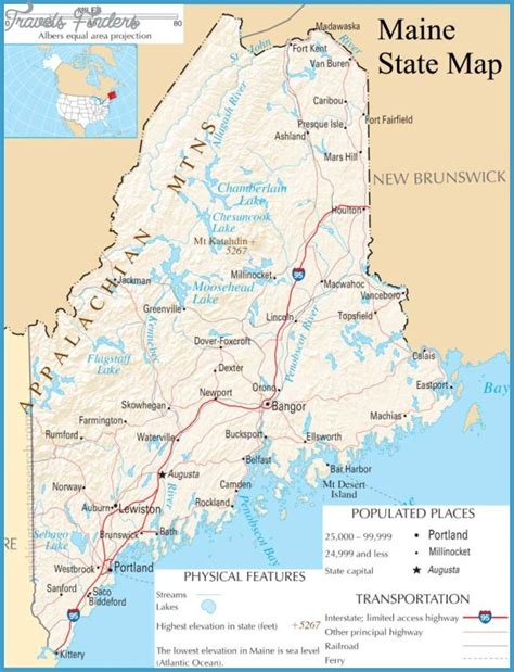 Maine Map Travelsfinderscom