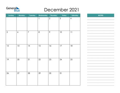 December 2021 Calendar Pdf Word Excel