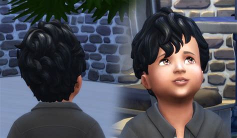 Mystufforigin Mid Curly Hair For Toddlers Sims 4 Hairs