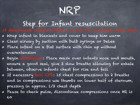 Steps For Infant Resuscitation Pediatric Nursing Midwife Assistant