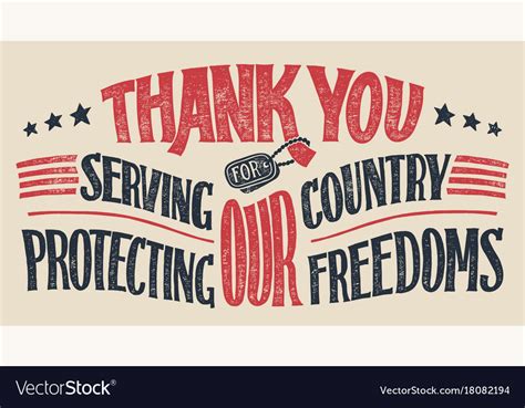 We did not find results for: Thank you veterans hand-lettering card Royalty Free Vector