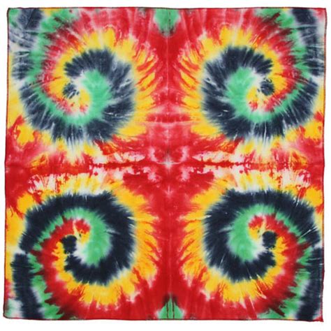 Rasta Multi Spiral Tie Dye Bandana Woodstock Trading Company