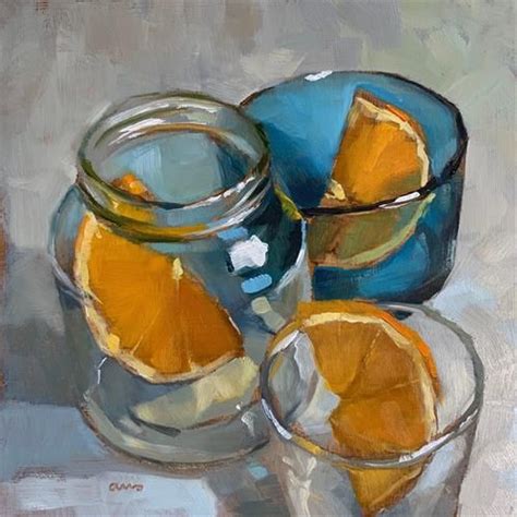 Daily Paintworks Blue Orange Original Fine Art For Sale Ans