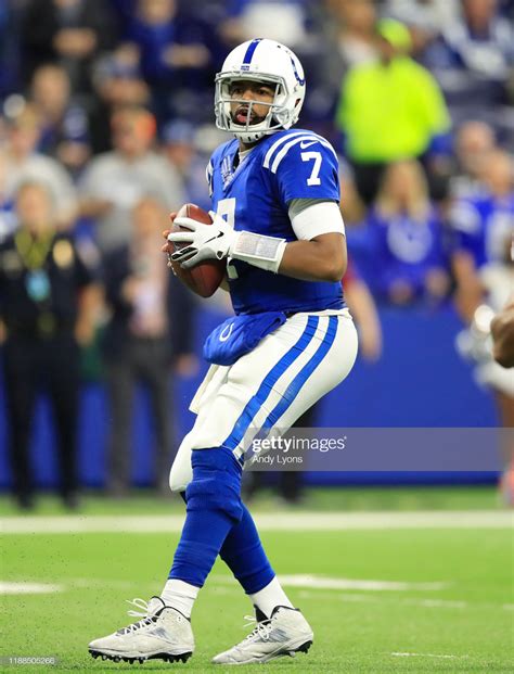 Jacoby Brissett The Indianapolis Colts Throws A Pass During The Game