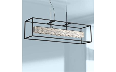 Possini Euro Design Roxbury Matte Black Rectangular Linear Pendant