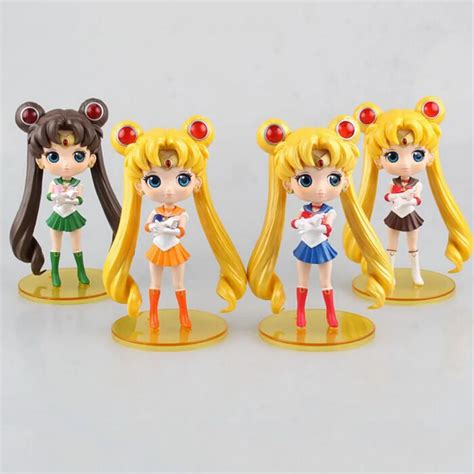 4pcs Set Sailor Moon Figures 20th Anniversary 55 Uniform Ver Free