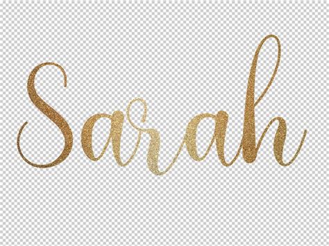 Sarah Name Svg Png Custom Name Clipart Svg Png Image Gold Name Etsy