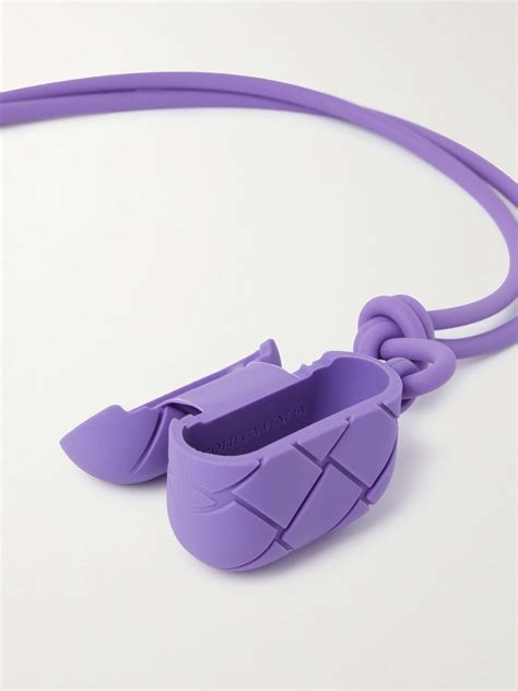 Purple Intrecciato Rubber Airpods Pro Case With Lanyard Bottega Veneta Mr Porter