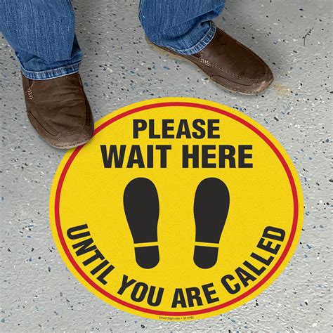 Please Wait Here For Your Turn Slipsafe Floor Sign