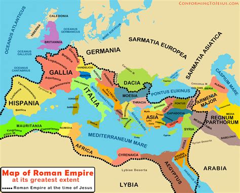 Map Of Roman Empire At The Time Of Jesus And At Its Greatest Extent
