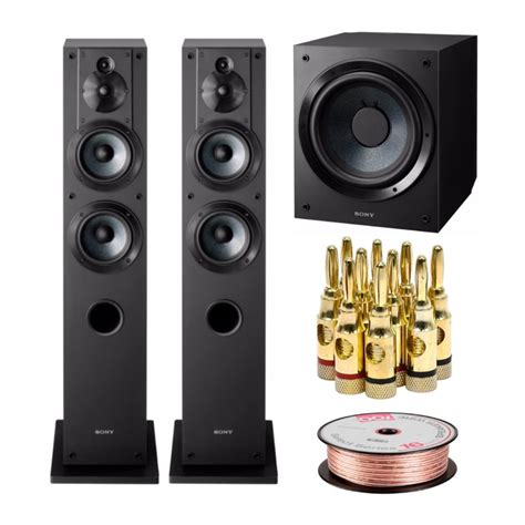 Sony Sscs3 Stereo Floor Standing Speaker Black 2 Pack With Active