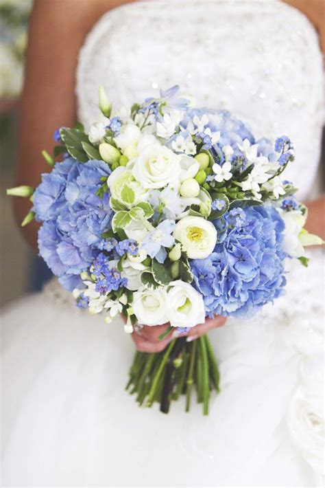 Blue Hydrangeas White Flowers Wedding Bouquets Blue Hydrangeas