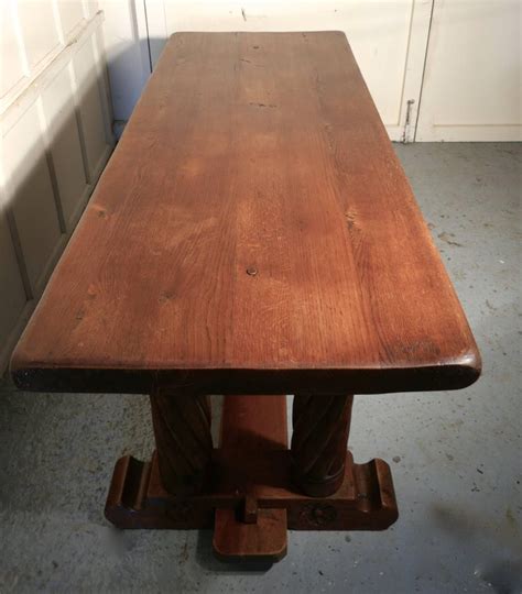 French Arts And Crafts Golden Oak Refectory Table At 1stdibs