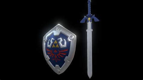 zelda s sword and shield download free 3d model by blueky [bf5e141] sketchfab