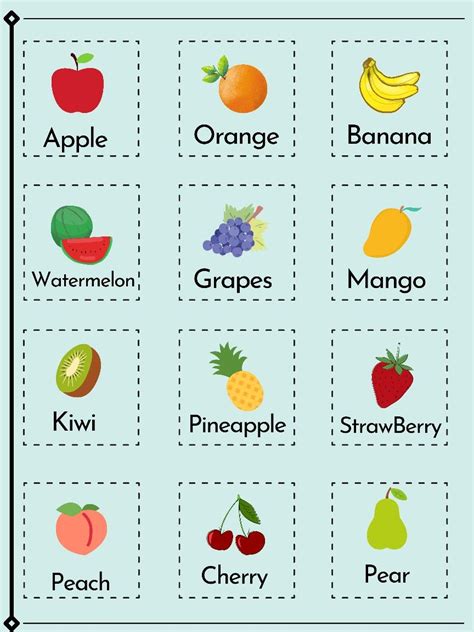 Fruit Chart For Kids Artofit