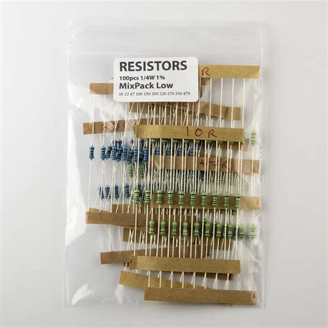 Metal Film Resistors Mix Pack 100 Low Range