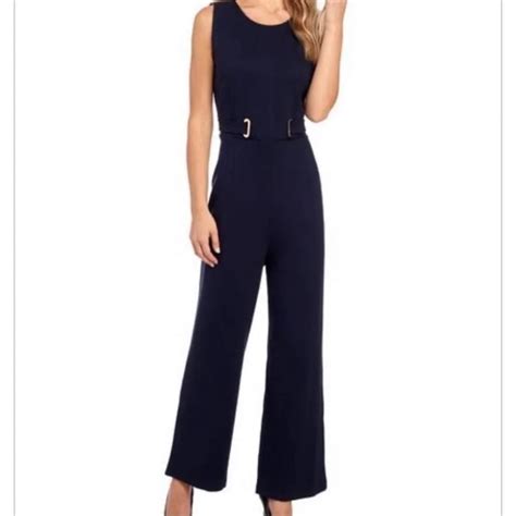 Tahari Pants And Jumpsuits Tahari Navy Blue Sleevesless Jumpsuit Size