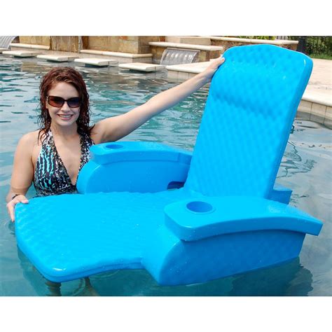 Pool chair floats (page 1). Super Soft Aquamarine Pool Folding Foam Lounge Float ...