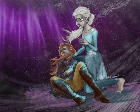 Elsa Protecting Anna Art By Nikilblack On Tumblr Frozen2 Disney Princess Art Frozen Art