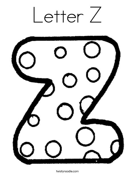 Letter Z Coloring Page Twisty Noodle